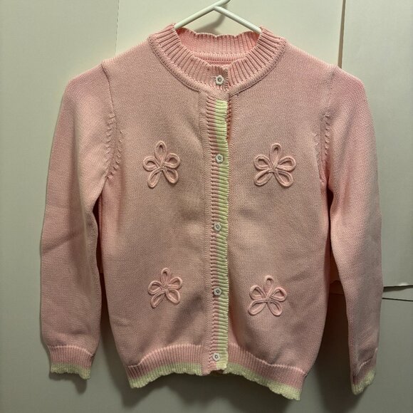 Pink and White Girls Cotton Cardigan - Brand New Condition - Picture 1 of 4
